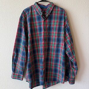 Izod Men's Plaid Shirt - Blue, Red, Green